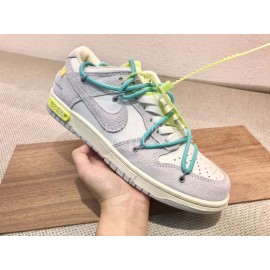 Off White Nk Sb Dunk Low Leather Sneakers For Men And Women Green