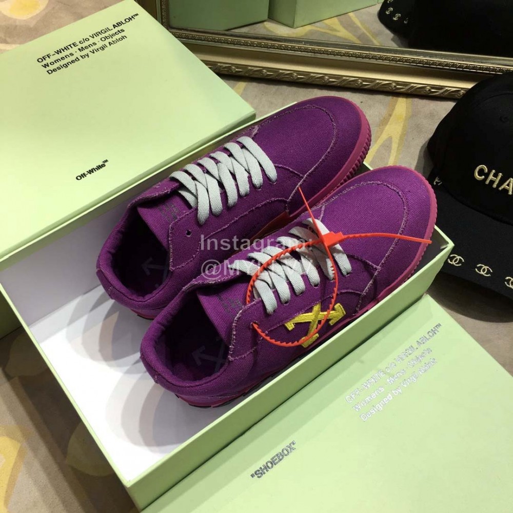 Off White Arrows Casual Canvas Shoes For Men And Women Purple