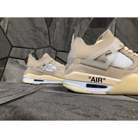 Off White Aj4 Sneakers For Men And Women Beige