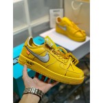 Off White Nike Air Force 1lowuniversity Gold Sneakers For Men And Women