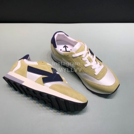 Off White Spring Leather Casual Sneakers For Men And Women Beige