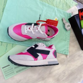 Off White Spring Summer New Sneakers For Men And Women Rose Red