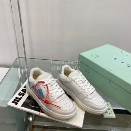 Off White Spring Calf Casual Sneakers For Women Blue