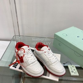 Off White Spring Calf Casual Sneakers For Women Red