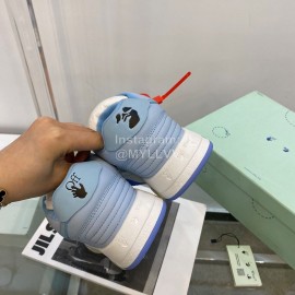 Off White Spring Calf Casual Sneakers For Women Dark Blue