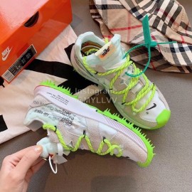 Off White Co Branded With Nike Nylon Mesh Running Shoes For Men And Women White