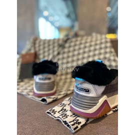 Off White Autumn Winter Calf Wool Sneakers For Men And Women Gray