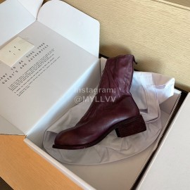 Piero Guidi Fashion Leather High Heel Boots Purplish Red For Women 