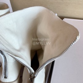 Piero Guidi Fashion Leather High Heel Boots For Women White