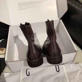 Piero Guidi Soft Leather Thick High Heeled Zipper Boots For Women Dark Purple