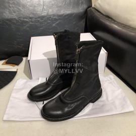 Piero Guidi New Leather Thick High Heeled Zipper Boots For Women Black