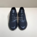 Prada Black Palmprint Leather Mesh Sneakers For Men