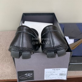 Prada Calf Leather Business Casual Shoes For Men 