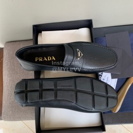 Prada Calf Leather Business Casual Shoes For Men 
