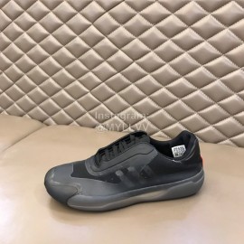 Prada Adidas Co Branded Casual Suede Sneakers For Men Black