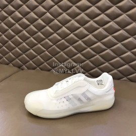 Prada Adidas Co Branded Casual Suede Sneakers For Men White