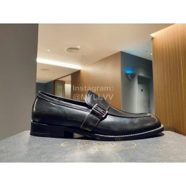 Prada Black Saffiano Leather Casual Loafers For Men