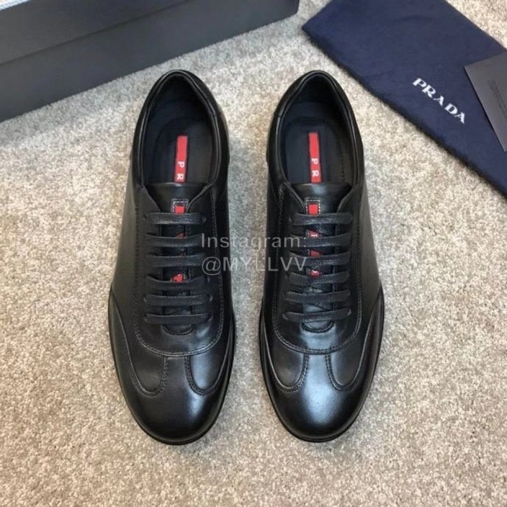 Prada Black Cowhide Casual Business Loafers For Men 