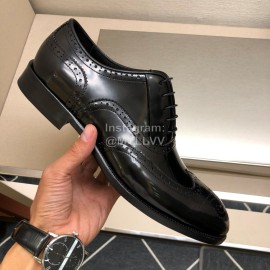 Prada Black Calf Leather Lace Up Business Shoes For Men 