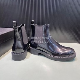 Prada Black Calf Leather Canvas High Top Shoes For Men 