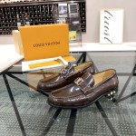 Prada Cowhide Casual Business Shoes For Men Brown