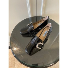 Prada Spring Fashion Patent Leather High Heel Shoes For Women Black