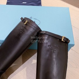 Prada Napa Leather Boots For Women Black