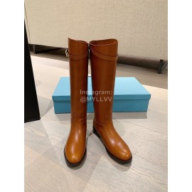 Prada Napa Leather Boots For Women Brown