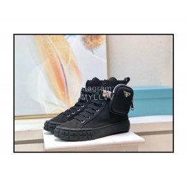 Prada Autumn Winter New Casual Canvas Shoes For Women Black