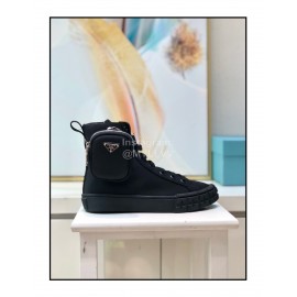 Prada Autumn Winter New Casual Canvas Shoes For Women Black