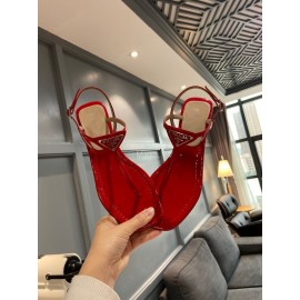 Prada Fashion Patent Leather Flip Flops For Women Orange Red