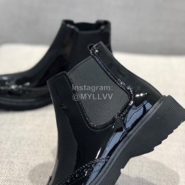 Prada Fashion Black Patent Leather Boots For Women 