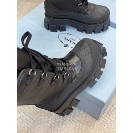 Prada Winter New Leather Thick Soles Boots For Women 