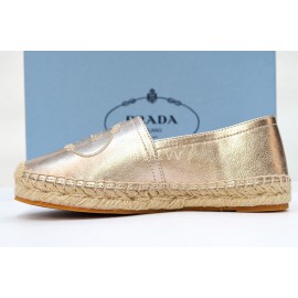 Prada New Embroidered Hemp Rope Woven Casual Shoes For Women 