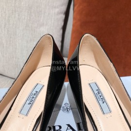 Prada Fashion Leather High Heels For Women Black