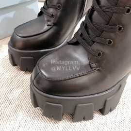 Prada Autumn Winter Black Thick Soles High Heel Boots For Women 