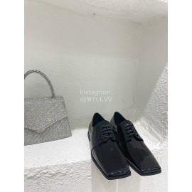 Prada Fashion Square Head Cowhide Shoes For Women Black