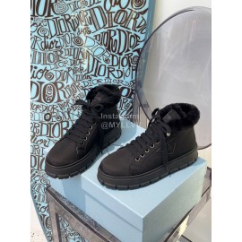 Prada Autumn And Winter Thick Soled Wool Sneakers