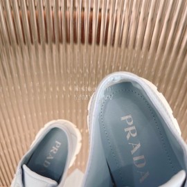 Prada Nylon Cloth Thick Soled Casual Shoes For Women Blue