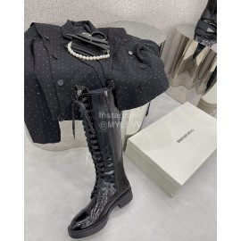 Prada Autumn Winter Leather Lace Up Long Boots For Women