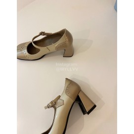 Prada New Cowhide Thick High Heeled Shoes For Women