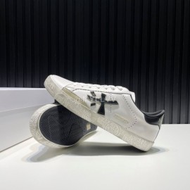 Premiata New Cowhide Canvas Sneakers For Men White