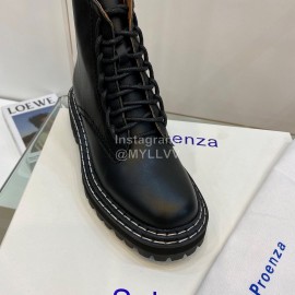 Proenza Schouler Autumn Winter New Leather Martin Boots For Women Black