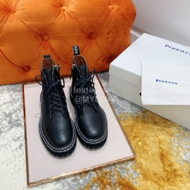 Proenza Schouler Soft Leather Lace Up Martin Boots For Women Black