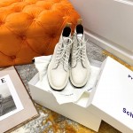 Proenza Schouler Soft Leather Lace Up Martin Boots For Women White