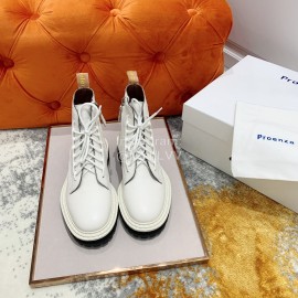 Proenza Schouler Soft Leather Lace Up Martin Boots For Women White