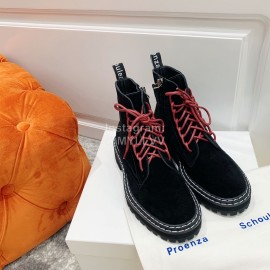 Proenza Schouler Suede Leather Lace Up Martin Boots For Women 