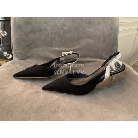 Rene Caovilla New Black Silk Bow Sheepskin High Heel Sandals For Women
