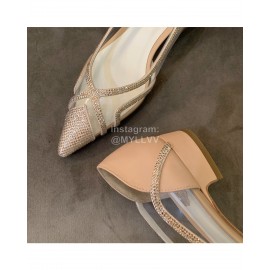 Rene Caovilla Autumn Diamond Pointed High Heels For Women Gold