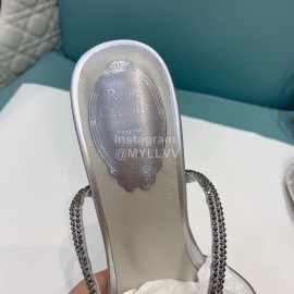 Rene Caovilla Crystal Pvc High Heel Sandals For Women Silver